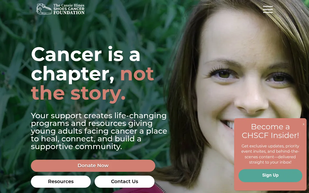 Cassie Hines Shoes Cancer Foundation screenshot