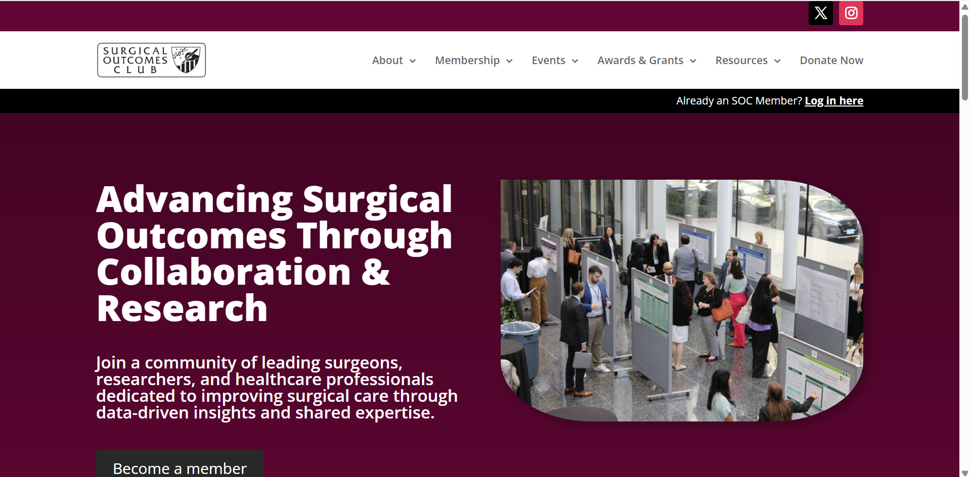 Surgical Outcomes Club website screenshot